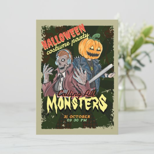  Halloween Costume Party Kaart (Staand voorkant)