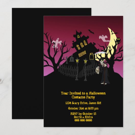 Halloween Costume Party Kaart (Voorkant / Achterkant)