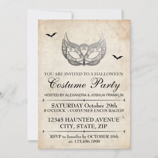 Halloween Costume Party Kaart (Voorkant)