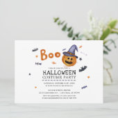 Halloween Costume Party Pumpkin Bats Kaart (Staand voorkant)
