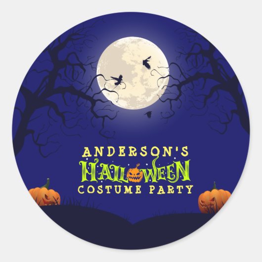 Halloween Costume Party Ronde Sticker (Voorkant)