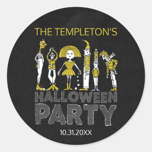 Halloween Costume Party Ronde Sticker (Voorkant)