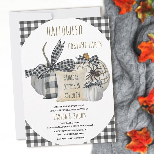 Halloween Costume Party Rustic Farmhouse Pumpkins Kaart