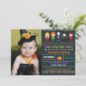 Halloween Costume Party Spooky Kids Birthday Party Kaart (Staand voorkant)