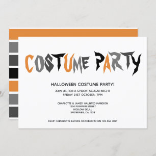 Halloween Costume Party Striped Patroon Kaart