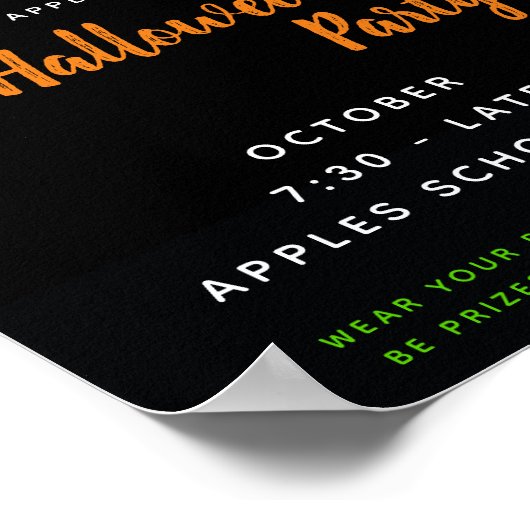 Halloween costume party thema event boomstam of tr poster (Hoek)