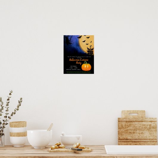 Halloween costume party thema event boomstam of tr poster (Keuken)