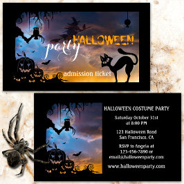 Halloween Costume Party Ticket Visitekaartje Informatiekaartje
