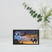 Halloween Costume Party Ticket Visitekaartje Informatiekaartje (Staand voorkant)