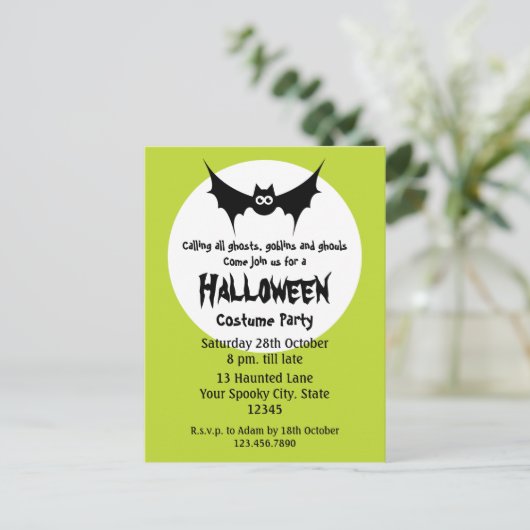 Halloween Costume Party Uitnodiging Briefkaart (Staand voorkant)