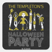 Halloween Costume Party Vierkante Sticker (Voorkant)
