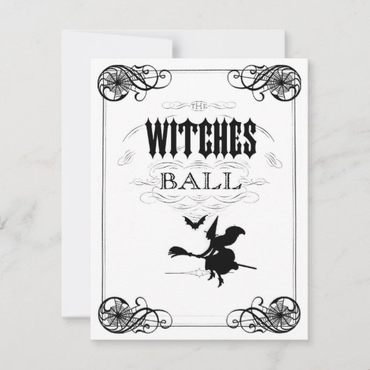 Halloween Costume Party Witch's Ball Kaart (Voorkant)
