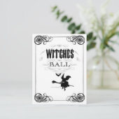 Halloween Costume Party Witch's Ball Kaart (Staand voorkant)