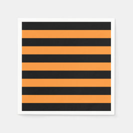 Halloween costume party. Zwarte en oranje strepen Servet