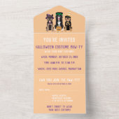 Halloween Costume Pawty Dogs All In One Uitnodiging (Binnen)
