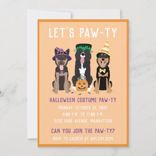 Halloween Costume Pawty Dogs Kaart (Voorkant)
