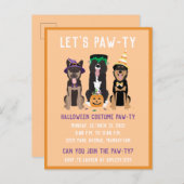 Halloween Costume Pawty Dogs Uitnodiging Briefkaart (Voorkant / Achterkant)