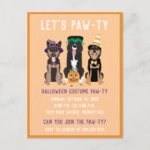 Halloween Costume Pawty Dogs Uitnodiging Briefkaart (Voorkant)