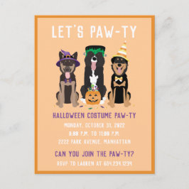 Halloween Costume Pawty Dogs Uitnodiging Briefkaart