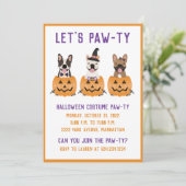 Halloween Costume Pawty French Bulldogs Pumpkin Kaart (Staand voorkant)