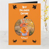 Halloween Costume Personalized Photo Holiday Card Kaart (Gele Bloem)