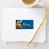 Halloween Costume Pumpkin Mouse Waterverf Art Etiket (Insitu)