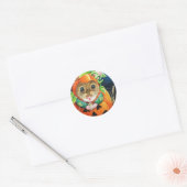 Halloween Costume Pumpkin Mouse Waterverf Art Ronde Sticker (Envelop)