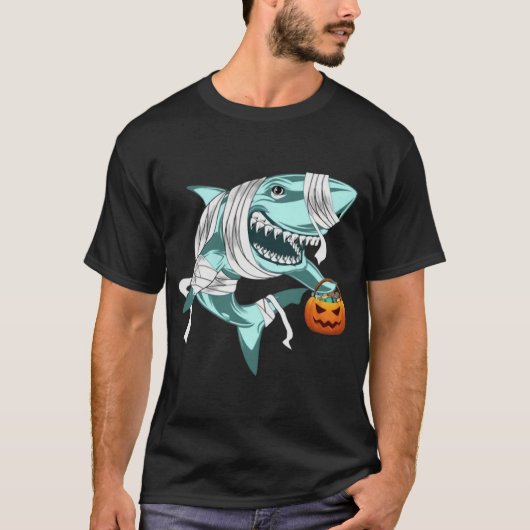 Halloween Costume Shark Pumpkin Spooky Nightmare  T-shirt (Voorkant)