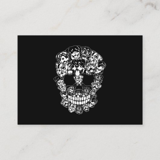 Halloween Costume Skull Rottweiler Hondenliefhebbe Visitekaartje (Voorkant)