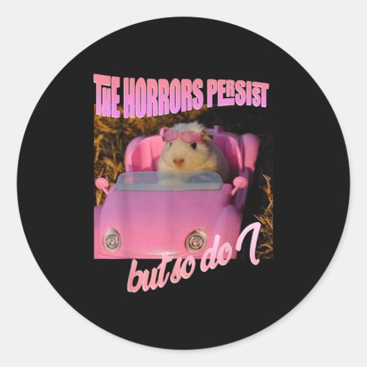 Halloween Costume - The Horrors Persist But So Do  Ronde Sticker (Voorkant)