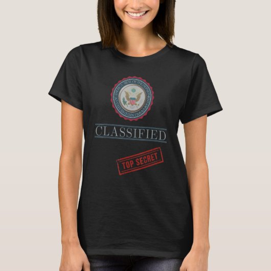 Halloween Costume USA Classified Secret Document E T-shirt (Voorkant)