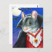 Halloween Costume Vampire Mouse Waterverf Art Briefkaart (Voorkant / Achterkant)