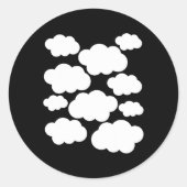 Halloween Costume White Clouds Ronde Sticker (Voorkant)