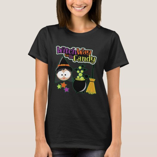 Halloween Costume Witch naar het Snoep T-shirt (Voorkant)