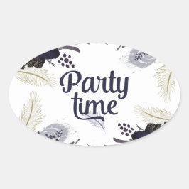 Halloween Costumes and Cocktails Masquerade Bash Ovale Sticker