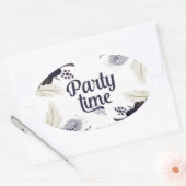 Halloween Costumes and Cocktails Masquerade Bash Ovale Sticker (Envelop)