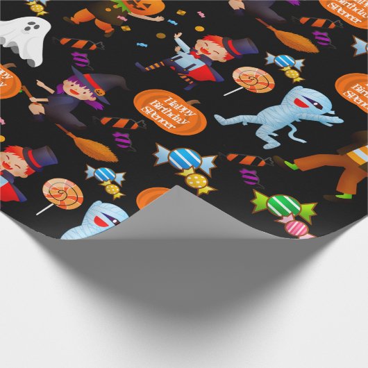 Halloween Costumes Personalized Cadeaupapier (Hoek)