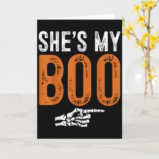 Halloween Costumes Shes My Boo Couple Matching Par Kaart (Gele Bloem)