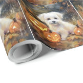 Halloween Coton De Tulear met pompoenen eng Cadeaupapier (Rol Hoek)