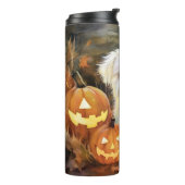 Halloween Coton De Tulear Met Pompoenen Eng Thermosbeker (Gedraaid links)
