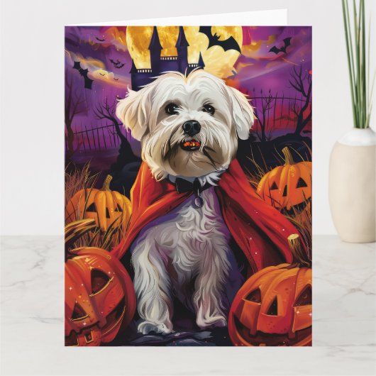 Halloween Coton De Tulear Vampire Pumpkins eng Kaart (Voorkant)
