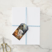 Halloween Coton de tulear with Pumpkins Scary Cadeaulabel (Met Touw)