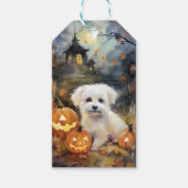 Halloween Coton de tulear with Pumpkins Scary Cadeaulabel (Voorkant)