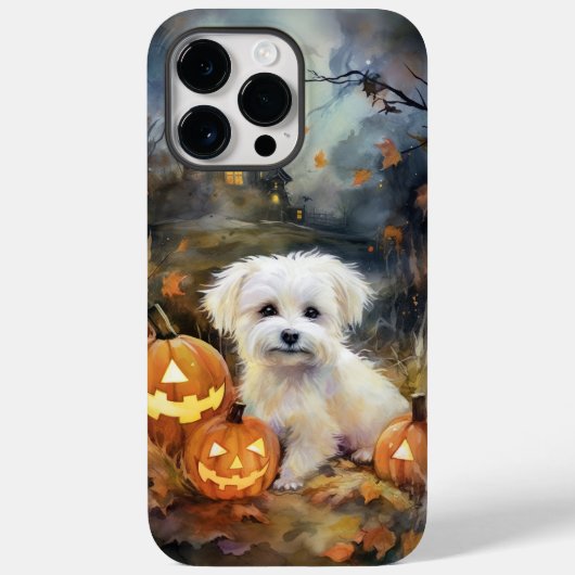 Halloween Coton de tulear with Pumpkins Scary Case-Mate iPhone Case (Achterkant)