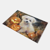 Halloween Coton de tulear with Pumpkins Scary Deurmat (Schuin)
