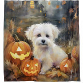 Halloween Coton de tulear with Pumpkins Scary Douchegordijn (Voorkant)