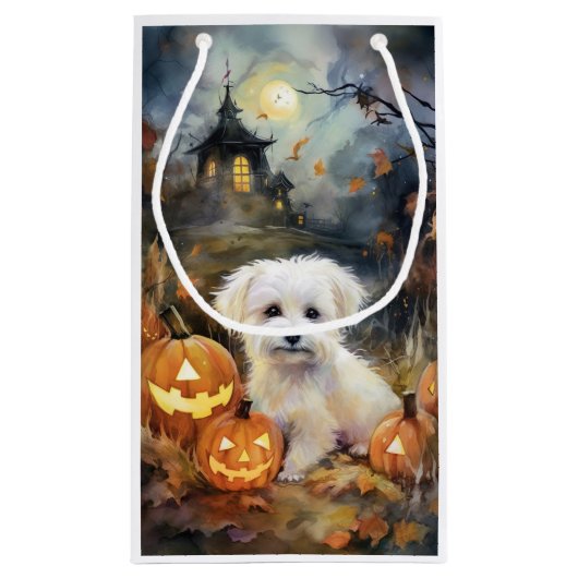 Halloween Coton de tulear with Pumpkins Scary Klein Cadeauzakje (Achterkant)