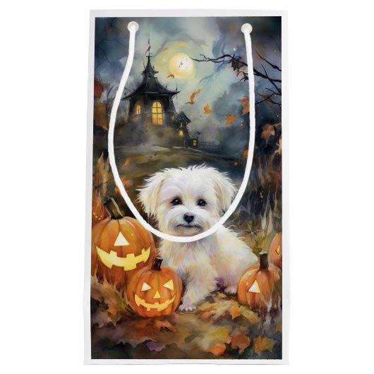 Halloween Coton de tulear with Pumpkins Scary Klein Cadeauzakje (Voorkant)