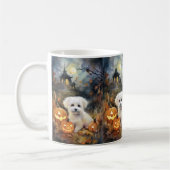 Halloween Coton de tulear with Pumpkins Scary Koffiemok (Links)