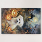 Halloween Coton de tulear with Pumpkins Scary Legpuzzel (Horizontaal)